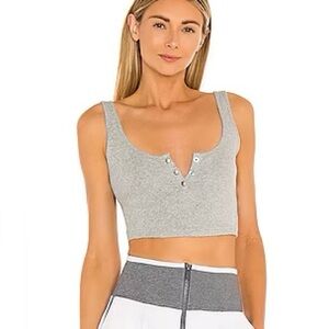 Revolve X FP Movement Luxe Rib Snap Tank in Heather Grey